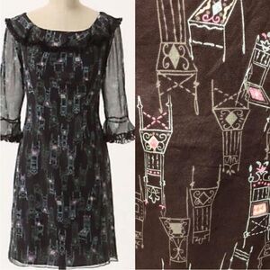 EUC Anna Sui For Anthropologie Chair Sheer Dress